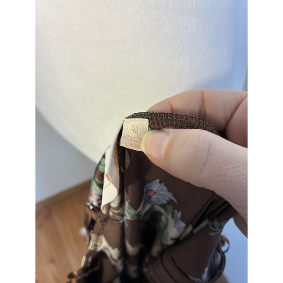 Good Luck Gem Slip Maxi Dress With Black Lace Sz M Brown Floral Y2K Dark Fairy - Picture 6 of 12